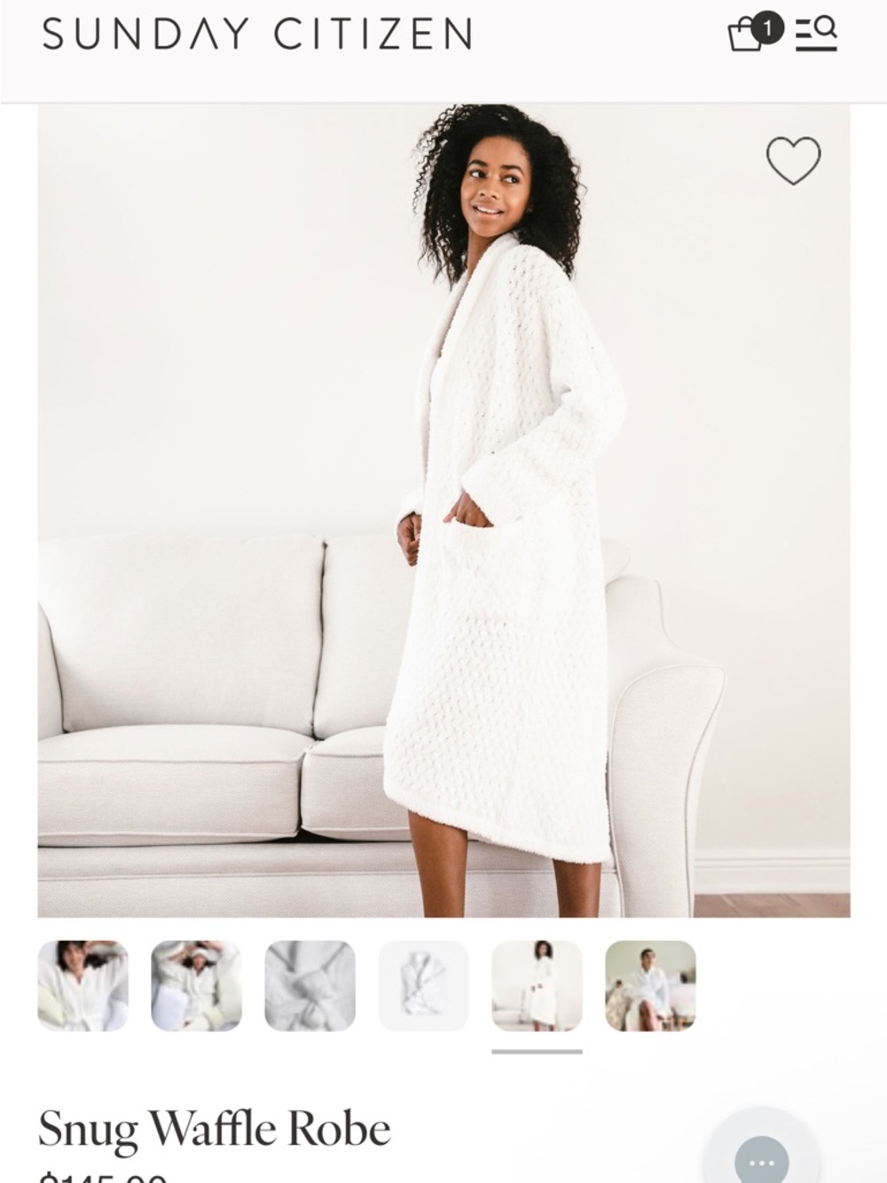 Snug Waffle Robe - White - Picture 3 of 8